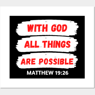 With God All Things Are Possible | Christian Saying Posters and Art